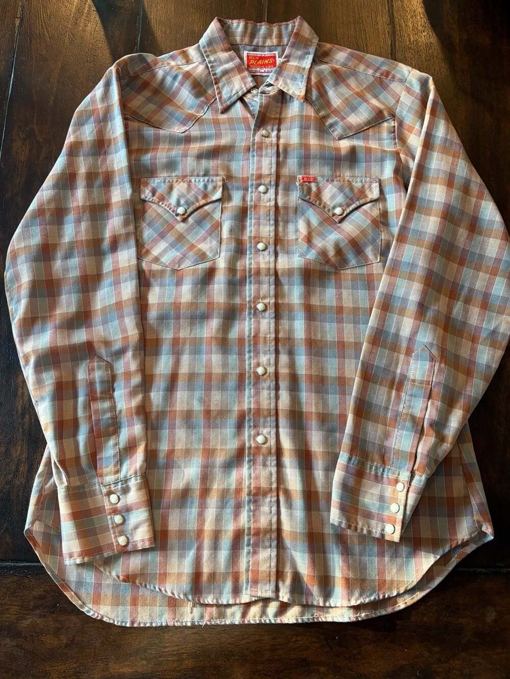 Ely Plains Western Shirt Plaid Pearl Snap Long Sleeve Made in USA